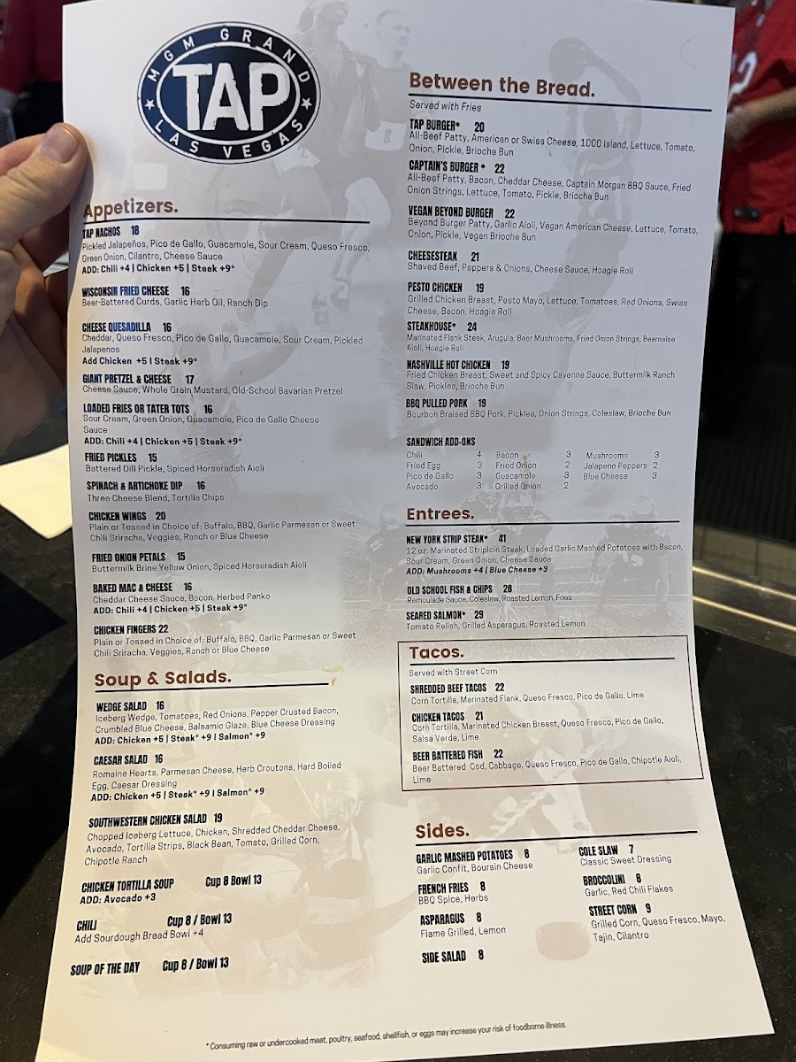 TAP Sports Bar Menu - Image 2